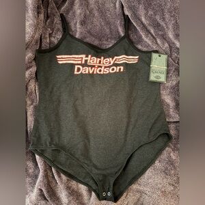Harley-Davidson Charcoal Bodysuit with Red Logo
